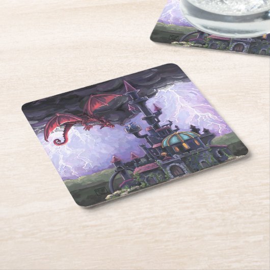 Dragon Castle Kartonnen Onderzetters (Schuin)