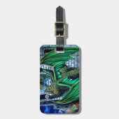 DRAGON CASTLE ORIGINAL fire dragons original art Bagagelabel (Voorkant verticaal)
