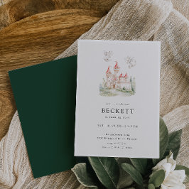 Dragon Castle thema verjaardagsfeestje Kaart