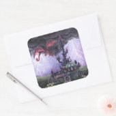 Dragon Castle Vierkante Sticker (Envelop)