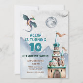 Dragon Castle waterverf jarig Kaart (Voorkant)