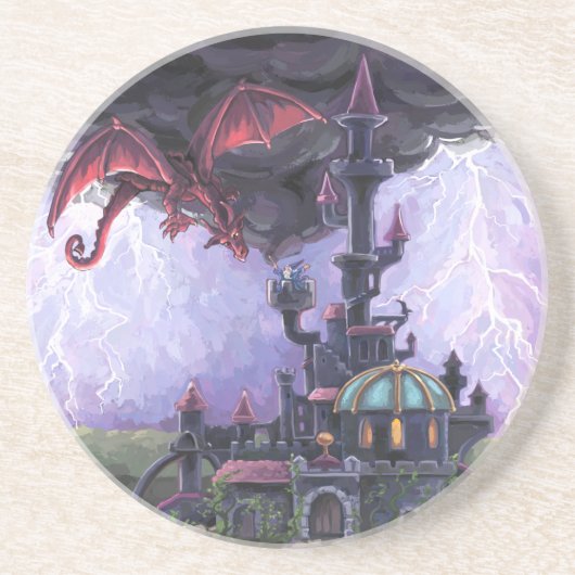 Dragon Castle Zandsteen Onderzetter (Voorkant)