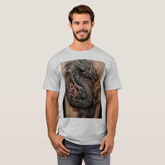 Dragon Celtic Abstract Tattoo T-Shirt Design (Voorkant volledig)