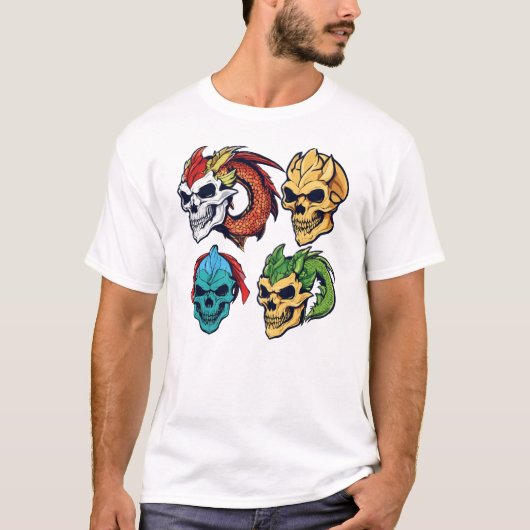 Dragon Chic Skull - Schattige anime-geïnspireerd T-shirt (Voorkant)