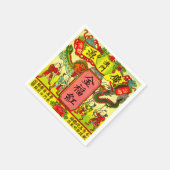 Dragon Chinees Nieuwjaar  Firecracker Label Servetten (Hoek)