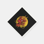 Dragon Chinese Asian Mythology Cool Gift Servet (Hoek)