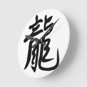 Dragon Chinese Calligrafie Ronde Klok (Hoek)