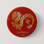 Dragon Chinese Zodiac Horoscoop sterrenbeeld Ronde Button 5,7 Cm (Voorkant)
