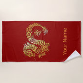 Dragon Chinese Zodiac Horoscoop sterrenbeeld Strandlaken (Voorkant)