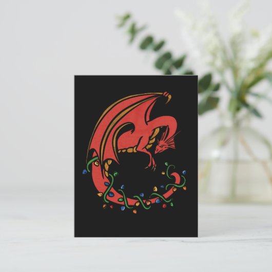 Dragon Christmas Briefkaart (Staand voorkant)