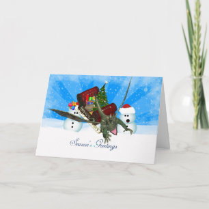 Dragon Christmas Kaart, de groeten van het seizoen Feestdagen Kaart