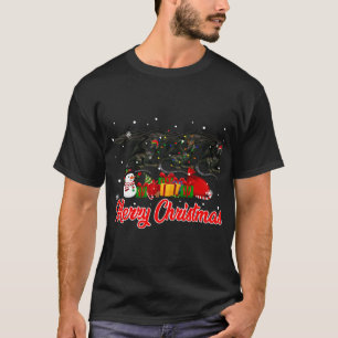 Dragon Christmas Pyjama Grappige Xmas Lights Diere T-shirt