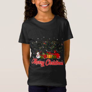 Dragon Christmas Pyjama Grappige Xmas Lights Diere T-shirt