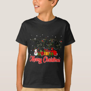 Dragon Christmas Pyjama Grappige Xmas Lights Diere T-shirt