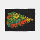 Dragon Christmas Tree Funny Dragon Xmas  Fleece Deken (Voorkant (Horizontaal))