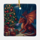 Dragon Christmas Tree Holiday Keramisch Ornament (Voorkant)