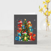 Dragon Christmas Tree Squad Santa Hat Fantasy Myth Kaart (Gele Bloem)