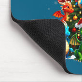 Dragon Christmas Tree Squad Santa Hat Fantasy Myth Muismat (Hoek)