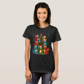 Dragon Christmas Tree Squad Santa Hat Fantasy Myth T-shirt (Voorkant volledig)