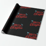 Dragon Christmas Wrapping Paper Cadeaupapier<br><div class="desc">Dragon Merry Christmas Wrapping Paper in het zwart</div>