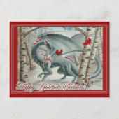 Dragon Christmas Yule Card Feestdagenkaart (Voorkant)