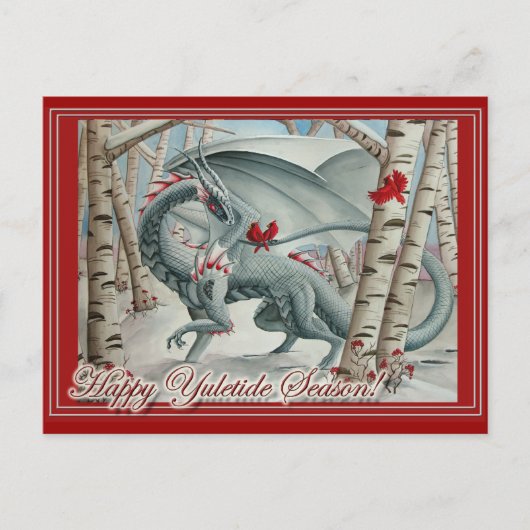 Dragon Christmas Yule Card Feestdagenkaart (Voorkant)