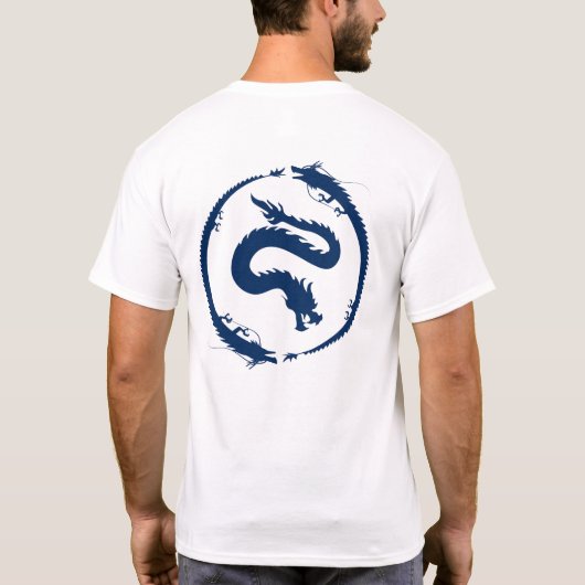 Dragon Circle in dark Dark Blue T-shirt (Achterkant)