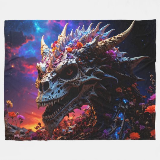 Dragon City 003 Fleece Deken (Voorkant (Horizontaal))