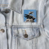 Dragon, City Hall Cardiff, Wales, Verenigd Koninkr Vierkante Button 5,1 Cm (In situ)