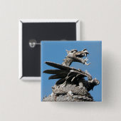 Dragon, City Hall Cardiff, Wales, Verenigd Koninkr Vierkante Button 5,1 Cm (Voorkant /achterkant)