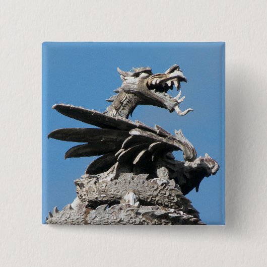 Dragon, City Hall Cardiff, Wales, Verenigd Koninkr Vierkante Button 5,1 Cm (Voorkant)