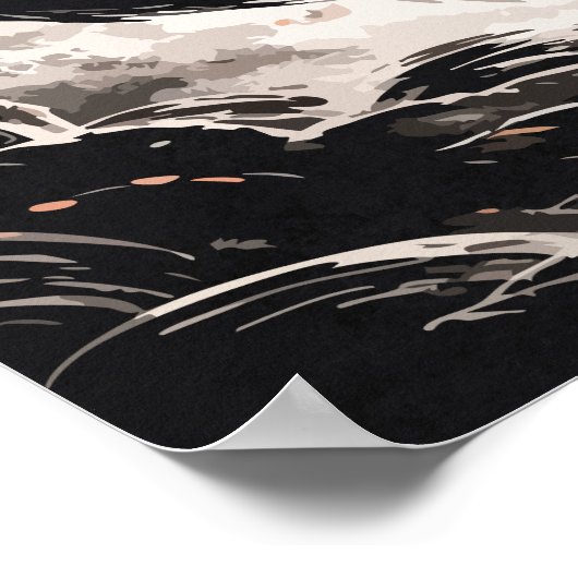 Dragon Coil over a Red Eclipse - Japanese Art Poster (Hoek)