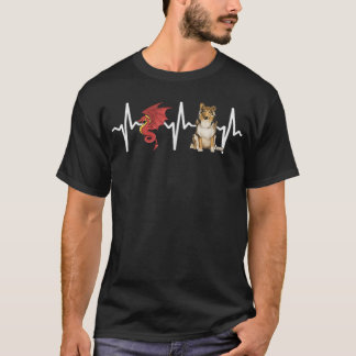 Dragon Collie Heartbeat Hondenliefhebber T-shirt