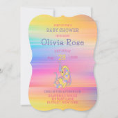 Dragon Colorful Gold Glitter Baby shower Kaart (Voorkant)