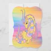 Dragon Colorful Gold Glitter Baby shower Kaart (Achterkant)