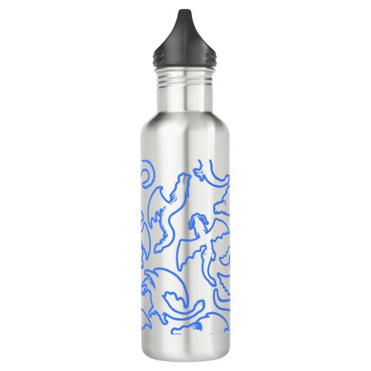 Dragon contour patroon 03.b L Geel BG Waterfles (Links)