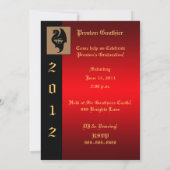 Dragon Crest Red Glow Senior Afstuderen Invitation Kaart (Achterkant)