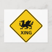 Dragon Crossing Highway Sign Briefkaart (Voorkant)