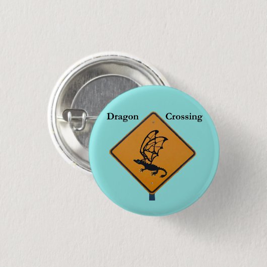 Dragon Crossing Ronde Button 3,2 Cm (Voorkant /achterkant)