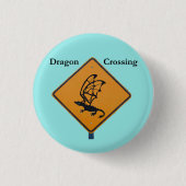 Dragon Crossing Ronde Button 3,2 Cm (Voorkant)