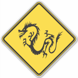 Dragon Crossing Sticker