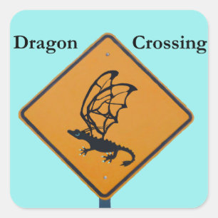 Dragon Crossing Vierkante Sticker