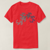 Dragon Curve Fractal 8 Stappen gradiënt T-shirt (Design voorkant)