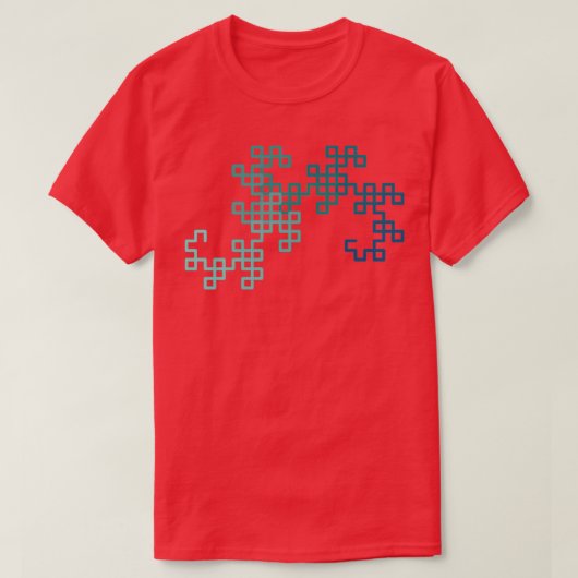 Dragon Curve Fractal 8 Stappen gradiënt T-shirt (Design voorkant)