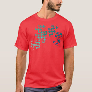Dragon Curve Fractal 8 Stappen gradiënt T-shirt