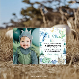 Dragon Cute Boy Birthday Watercolor Bedankkaart