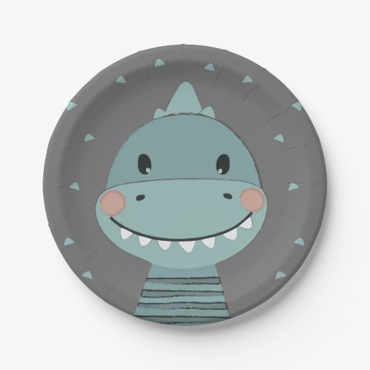 Dragon Cute Cartoon Kinder Baby Boy Papieren Bordje (Voorkant)