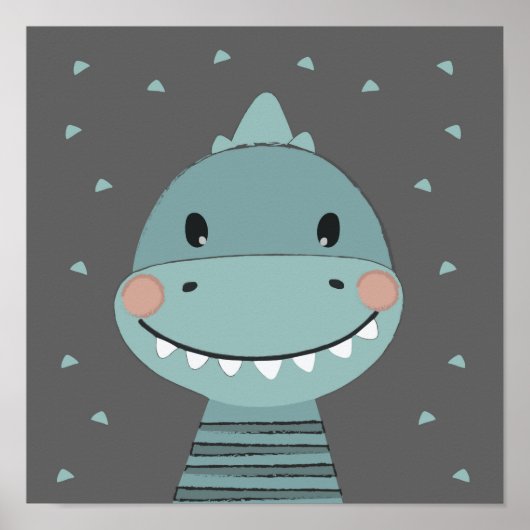 Dragon Cute Cartoon Kinder Baby Boy Poster (Voorkant)