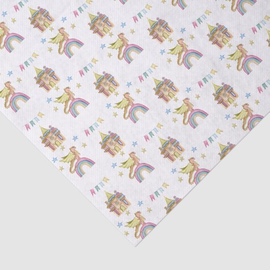 Dragon Cute Castle Magical medieval Funny Tissuepapier (Detail)