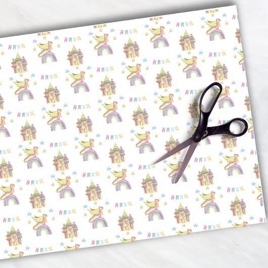 Dragon Cute Castle Magical medieval Funny Tissuepapier